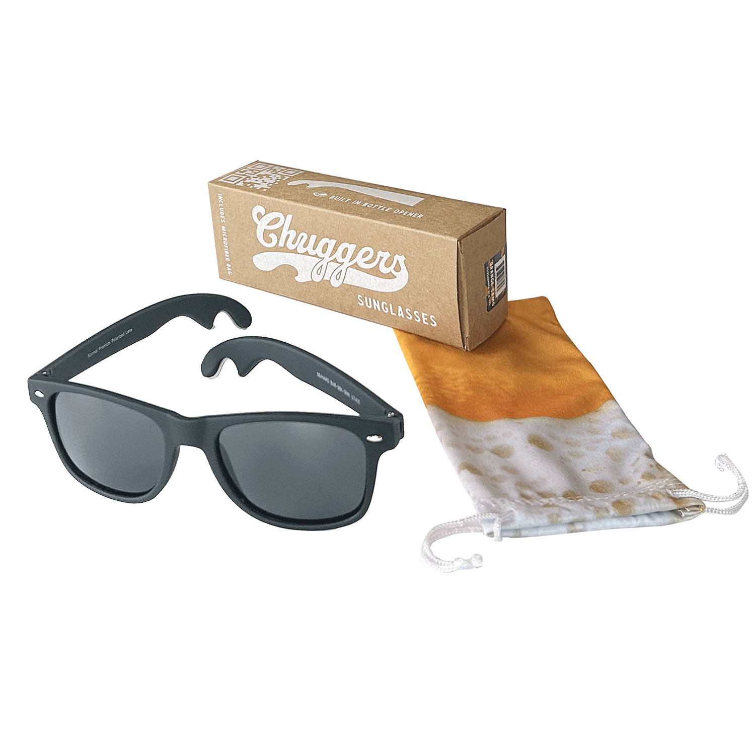 SS/HARD BAR-SBK-SMK – Chugger Brand Black Opener – Eyewear with Bottle Sunglasses Temple SolarX