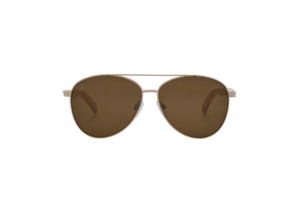 SolarX PC Aviator Style Sunglasses w/Bambo Temples